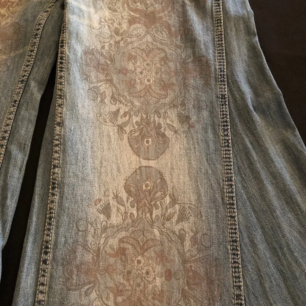 Super Rare Free People Printed Extreme Vintage Flare Size 29 - Picture 6 of 15